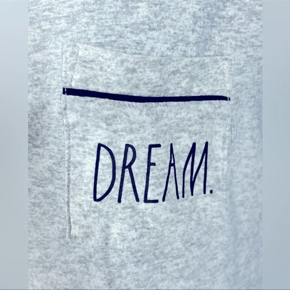 Rae Dunn Dream Gray Button Front Pajama Shirt Large - Picture 8 of 13